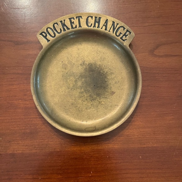 Vintage Other - Vintage Brass Pocket Change Coin Holder Round Dish